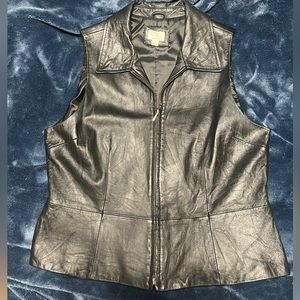 Vintage Black apt9 lamb skin leather vest